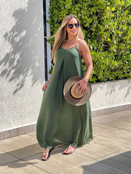 VESTIDO HELENA - VERDE CROCO