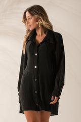 CHEMISE COM BOTOES - PRETO